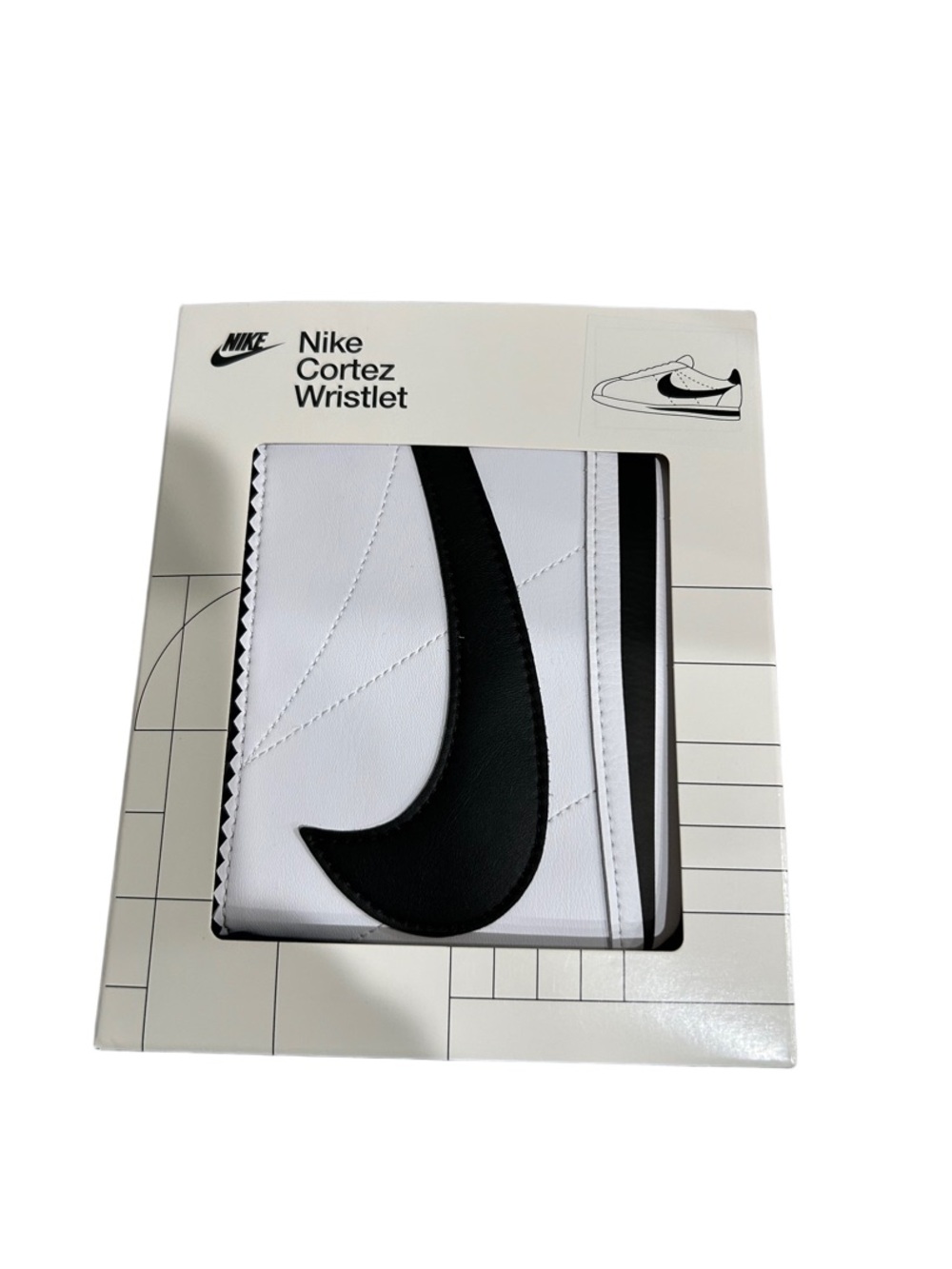 Nike White Wristlet with Black Swoosh